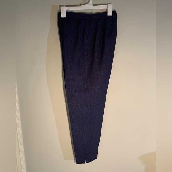 LARRY LEVINE PETITE BLUE TEXTURED SUIT - Picture 11 of 16